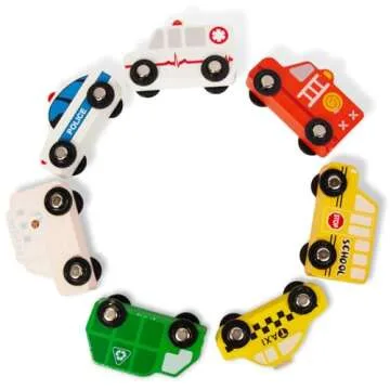 WoodenEdu Wooden Train Car Sets for Toddlers, Train Toy Magnetic Sets Fits Brio, Thomas, Melissa and Doug, Kids for Boys Girls 3 4 5 Years Old