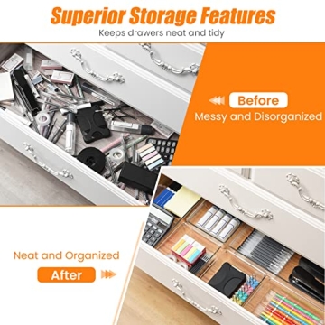 Criusia Clear Drawer Organizer Set for Home and Office