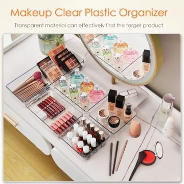 Criusia Clear Drawer Organizer Set for Home and Office