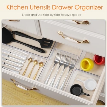 Criusia Clear Drawer Organizer Set for Home and Office