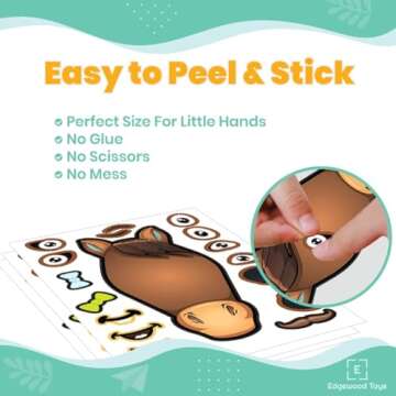 24 Make A Horse Sticker Sheets - Includes Brown, Black, & White/Grey Horses - Fun Craft Activity for...