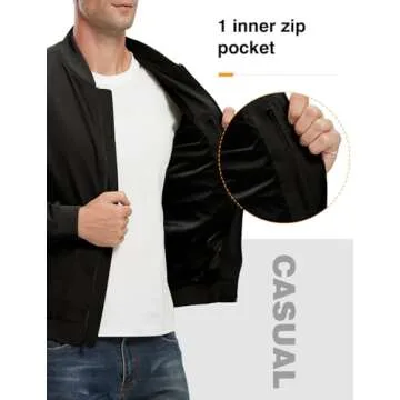 TBMPOY Men's Lightweight Bomber Jacket for All Seasons