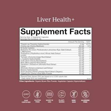 CYMBIOTIKA Liver Supplement with Vitamins & Herbs for Liver Support, Health, Cleanse and Repair, Helps Metabolism and Digestion, Gluten Free, Vegan, Plant Based, and Non GMO, 84 Capsules, 28 Servings