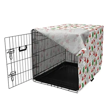 Festive Christmas Dog Crate Cover for Medium to Large Dogs