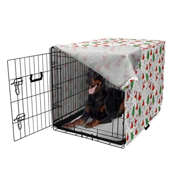 Festive Christmas Dog Crate Cover for Medium to Large Dogs