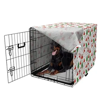 Festive Christmas Dog Crate Cover for Medium to Large Dogs