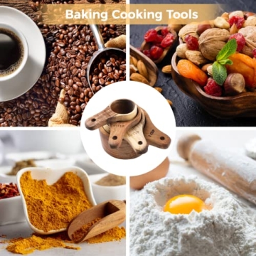 Wood Measuring Cup Set of 4 | Natural Kitchen Utensils | Nestable