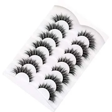 Pooplunch False Eyelashes Fairy Lashes Wispy Crossed Fluffy Faux Mink Lashes Cat Eye Look Fluttery 8D Fake Eyelashes Faux Mink Lashes 7 Pairs Pack