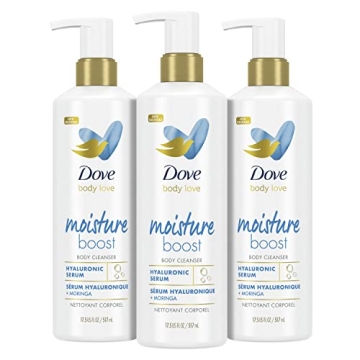 Dove Body Love Body Cleanser Moisture Boost 3 Count For Dry Skin Body Wash with Hyaluronic Acid and ...