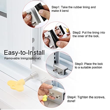 Sliding Window Locks with Keys - 4 Security Sets