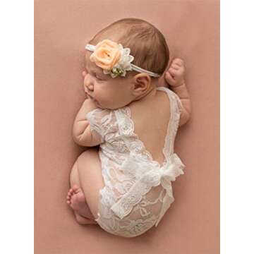 Giggle Angel Newborn Cute Baby Girl Photography Prop Vest Onesie with Bowknot (Headband is not Included)(White)