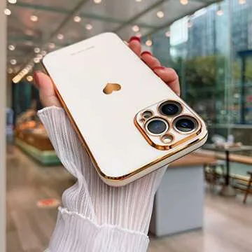 Teageo for iPhone 12 Pro Case - Cute Love-Heart Luxury Bling Design