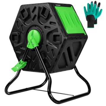 VIVOSUN Tumbling Composter - 18.5 Gallon Outdoor Compost Bin with Fast Rotating Design