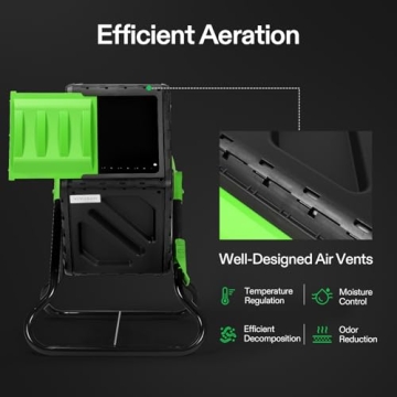 VIVOSUN 18.5 Gallon Tumbling Composter - Efficient and Durable
