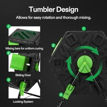 VIVOSUN 18.5 Gallon Tumbling Composter - Efficient and Durable