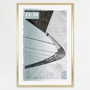 MCS Foundation 24x36 Brass Poster Frame - Elegant Wall Art Display
