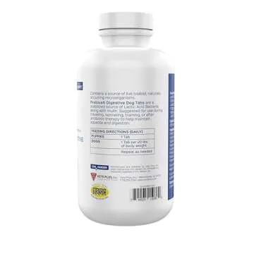 Probios Dog Digestive Support - Digestive Tablets with Probiotics for Dogs, Daily Pet Probiotics for Dogs, Liver Flavored, 180 Count, by Vets Plus