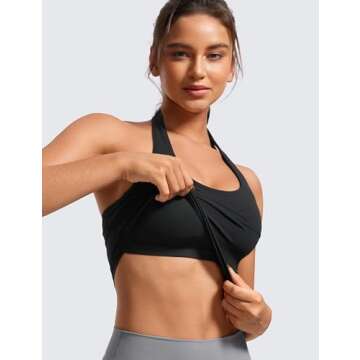 CRZ YOGA Butterluxe Halter Sports Bra for Women