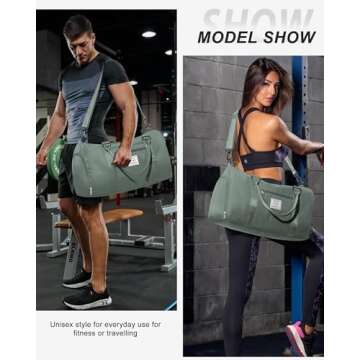 Gym BagWomens Mens with Shoes Compartment and Wet Pocket Travel Duffel Bagfor Women for Plane Sport Gym Tote Bags with Toiletry BagsWaterproof Weekend Overnight Carry on Bag Hospital Holdalls