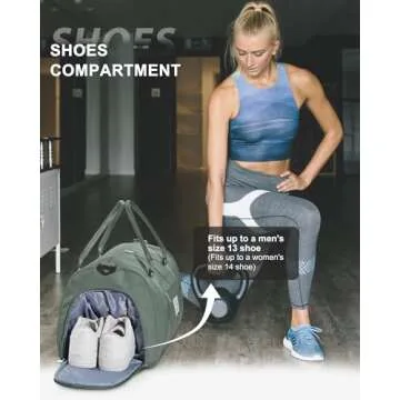 Gym BagWomens Mens with Shoes Compartment and Wet Pocket Travel Duffel Bagfor Women for Plane Sport Gym Tote Bags with Toiletry BagsWaterproof Weekend Overnight Carry on Bag Hospital Holdalls