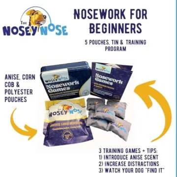 The Nosey Nose Dog Scent Training Kit - Anise Scent Zipper Pouch with Tin & Brain Puzzle Games - Nosework Scentwork Games for All Ages Dog
