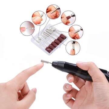 Cadrim Electric Nail Drill, Adjustable Nail File Machine Set with Sanding Bands for Manicure Pedicure Acrylic Nails Gel Glazing Nail Art Polisher (Black)