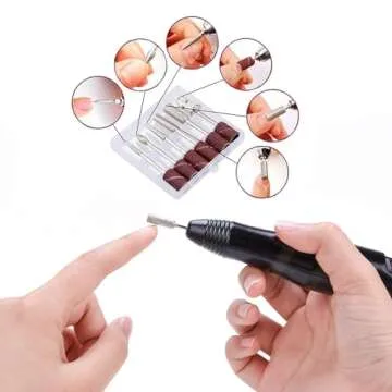 Cadrim Electric Nail Drill, Adjustable Nail File Machine Set with Sanding Bands for Manicure Pedicure Acrylic Nails Gel Glazing Nail Art Polisher (Black)