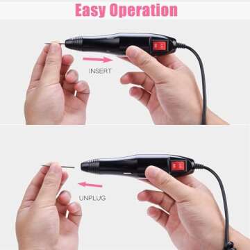 Cadrim Electric Nail Drill, Adjustable Nail File Machine Set with Sanding Bands for Manicure Pedicure Acrylic Nails Gel Glazing Nail Art Polisher (Black)