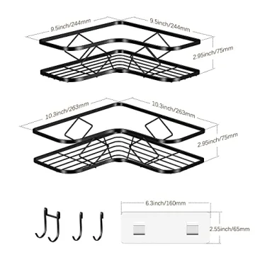 Kadolina Shower Caddy - Easy Install Corner Organizer