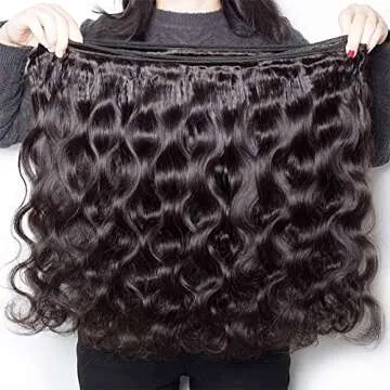 Afekisn Tasumla Human Hair Bundles 30 30 30'' Body Wave Bundles Human Hair 12A Brazilian Hair Bundles 100% Unprocessed Virgin Hair Weft Weave Bundles Human Hair Extension Upgrade 3 Bundles Black