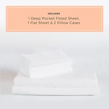PeachSkinSheets Classic White Sheet Set - 1500tc Level of Softness - Extra Soft Cooling Sheets for Hot Sleepers and Night Sweats - Queen Size