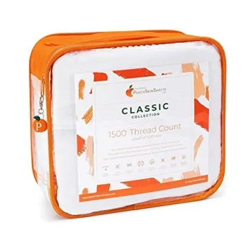 PeachSkinSheets Classic White Sheet Set - 1500tc Level of Softness - Extra Soft Cooling Sheets for Hot Sleepers and Night Sweats - Queen Size