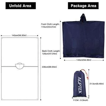 AGPTEK Waterproof Rain Poncho with Hood, EVA Hiking Raincoat with Carrying Bag for Camping, Travel, Outdoor, Biking, Dark Blue