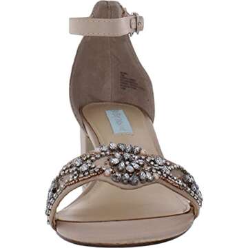 Betsey Women's SB-Mel Heeled Sandal, Silver, 10 W US