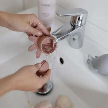 mushie Sealife Bath Toys Play Set for Toddlers | 100% Food Grade Silicone | Mold Free, Pack of 4