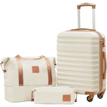 Coolife Luggage Set 3-Piece Carry On
