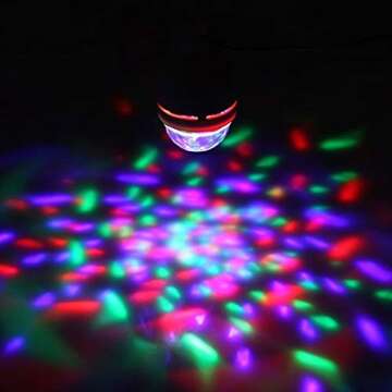 2-Pack Rotating LED Strobe Bulb RGB Multi Changing Color Crystal Stage Light, E27 AC 85-265V LED Fun Light Bulb Party Lights for Disco, Birthday Party Club Bar, Indoor & Outdoor Parties