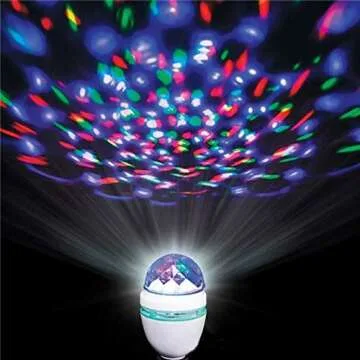 2-Pack Rotating LED Strobe Bulb RGB Multi Changing Color Crystal Stage Light, E27 AC 85-265V LED Fun Light Bulb Party Lights for Disco, Birthday Party Club Bar, Indoor & Outdoor Parties