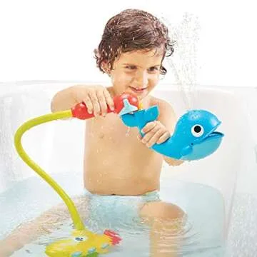 Yookidoo Baby Bath Toy (Ages 1-3)- Submarine Spray Whale With Hand Pump and Hose - Mold Free Battery Operated Toddler Water Toy with Easy to Grip Hand Shower- Make Bath Time Magical For Infants & Baby
