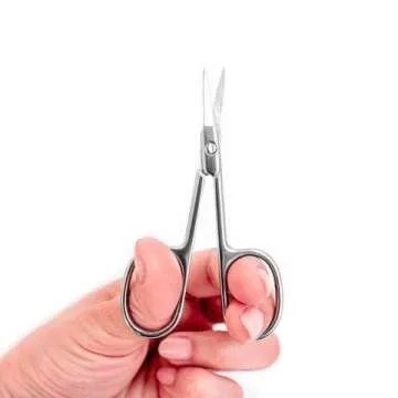Straight Beauty Grooming Manicure Cuticle Scissors for Facial Hair, Nail, Moustache, Eyebrow, Eyelash, Nose, Ear, and Dry Skin, Men and Women, Stainless Steel