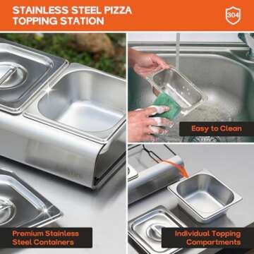 Onlyfire Pizza Topping Station for Fresh Ingredients Prep