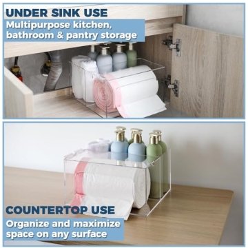 Premium Clear Acrylic Trash Bag Box for Kitchen Organization
