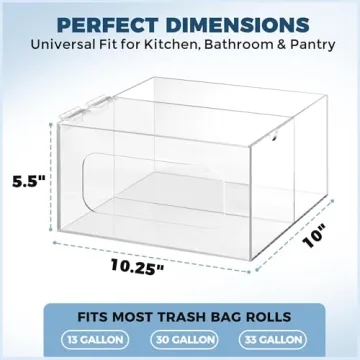 Premium Clear Acrylic Trash Bag Box for Kitchen Organization