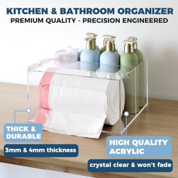 Premium Clear Acrylic Trash Bag Box for Kitchen Organization