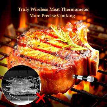 800FT Smart Wireless Meat Thermometer with Digital Meat Probe, Bluetooth Meat Thermometer with App H...