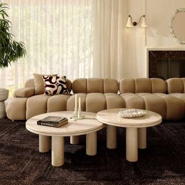 Tov Furniture Amora Faux Travertine Nesting Accent Tables