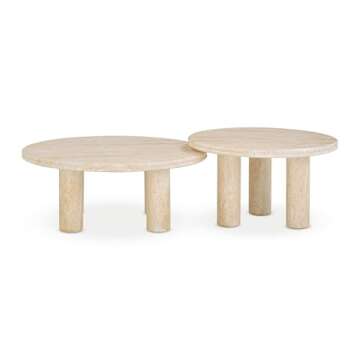 Tov Furniture Amora Faux Travertine Nesting Accent Tables