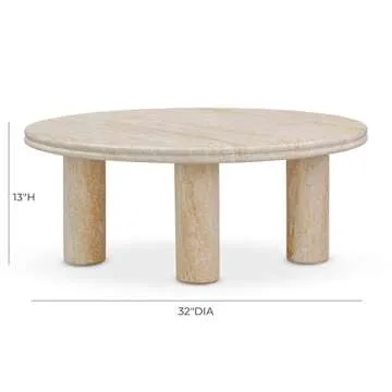 Tov Furniture Amora Faux Travertine Nesting Accent Tables