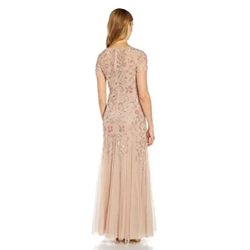Adrianna Papell Floral Beaded Godet Gown for Women