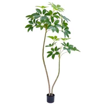 AfanD Artificial Umbrella Tree, 7ft(82in) Tall Fake Plants Artificial Umbrella Plants for Indoor, Fa...